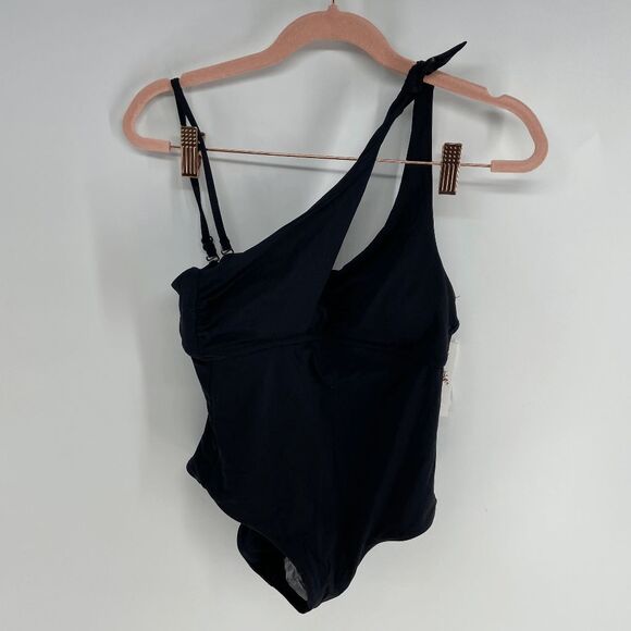 Becca Sadie Womens Black One Piece Asymmetrical Swimsuit Womens S - Picture 1 of 9